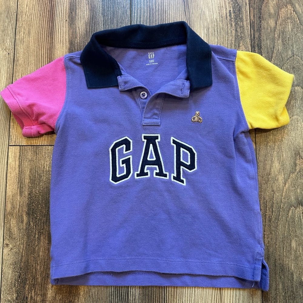 GAP Purple and Pink Polo Shirt Colorblock Design